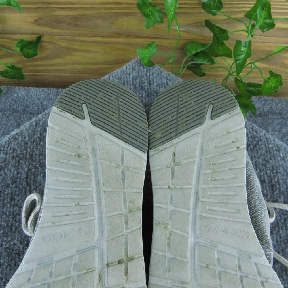 Steve Madden Isle Men Sneaker Shoes Gray Fabric Lace Up Size 8.5‎ Medium